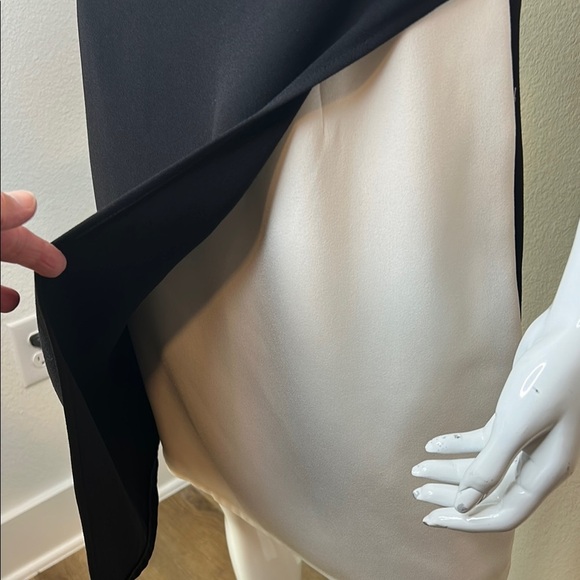 Rickie Freeman for Teri Jon Black and White Asymmetrical Sheath Dress - Picture 5 of 11